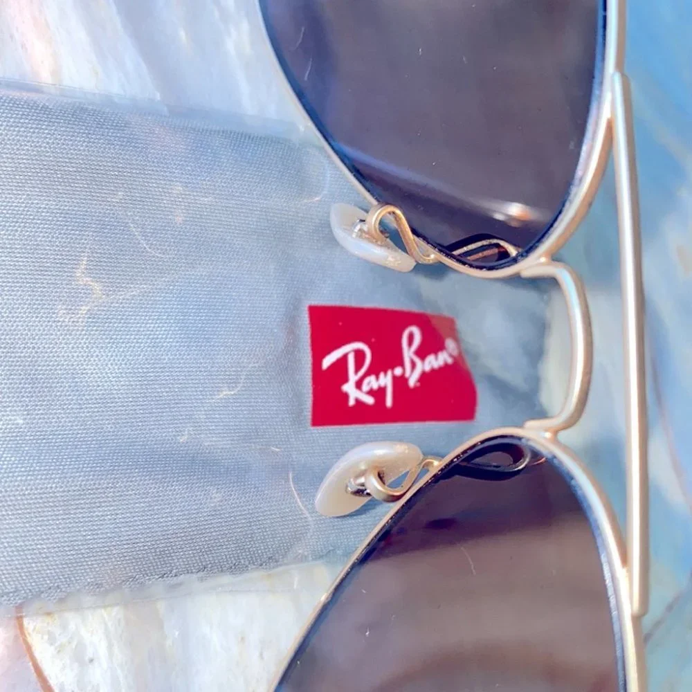 Ray Ban Large Aviator Sunglasses Orange Glasses Gold Frames Shades 3025‎
